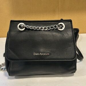 Enzo Angiolini Black Crossbody Shoulder Bag, Pebbled Faux Leather